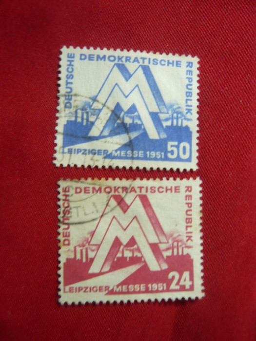 Serie Targul de la Leipzig 1951 DDR 2 val. stampilate