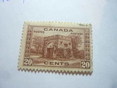 Timbru 20C -Cladiri istorice 1938 Canada , stampilat foto