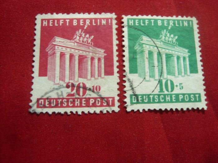 Serie Ajutor pt.Berlin 1948 Ocupatia Aliata in Germania ,2 val.stampilate