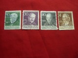 4 val.din Seria- Personalitati -Berlin : 4 ,10 ,30 ,40 pf 1952 stampilate