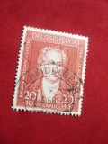 Timbru 20+10pf. Goethe 1949 ,Germania Ocupatia Americana ,stampilat