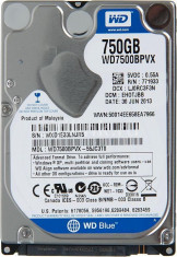 750gb 5400 rpm sata (3) WD Blue WD7500BPVX HDD laptop Healt 100% (1TB) foto