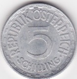 Austria 5 Schilling 1952, mai rara, Europa, Aluminiu
