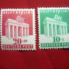 Serie - Ajutor pentru Berlin 1948 Ocupatia Aliata in Germania, 2 valori