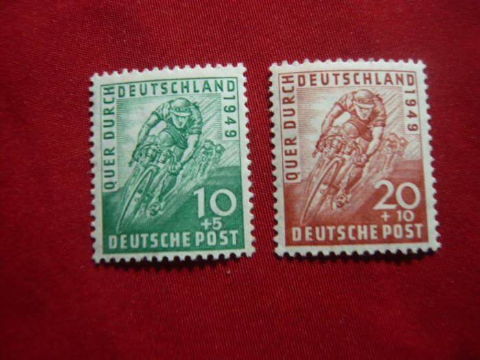 Serie - Ciclism 1949 Ocupatia Aliata in Germania , 2 valori