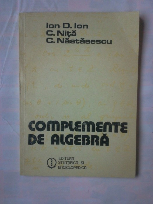 (C382) ION D. ION S.A - COMPLEMENTE DE ALGEBRA
