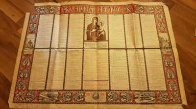 calendar ortodox de perete din anul 1987-popaganda comunista foto