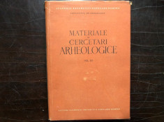 MATERIALE SI CERCETARI ARHEOLOGICE, VOLUMUL.III,1957 foto