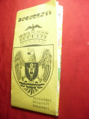 Harta Bucuresti -cu Reclame Comerciale ,dim.= 60 x42,5 cm foto