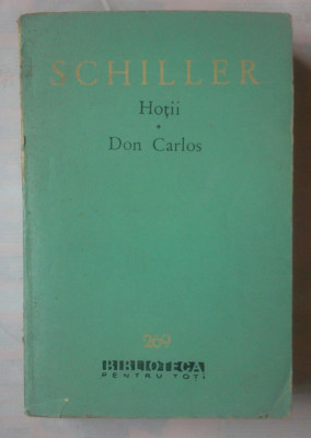 (C382) SCHILLER - HOTII / DON CARLOS foto