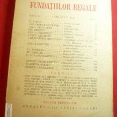 Revista Fundatiilor Regale 1ian.1937 cu: N.Iorga ,I.M.Sadoveanu si altii 240 pag