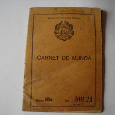 Carnet de munca RPR, 1950