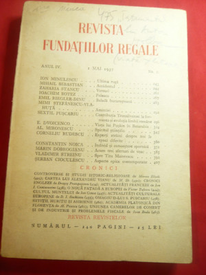 Revista Fundatiilor Regale 1mai1937cu: I.Minulescu ,M.Sebastian si altii 240 p foto