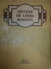 SINTEZE DE LIMBA ROMNA-THEODOR HRISTEA,BUC.1981 foto