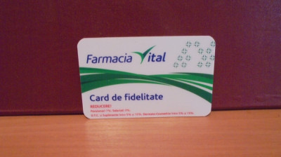 CARD DE FIDELITATE - REDUCERE - FARMACIA VITAL . foto