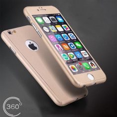 Husa Plastic 360? Fullcover iPhone 7 Gold + Folie Sticla foto