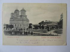 Carte postala Curtea de Arges circulata 1903 foto