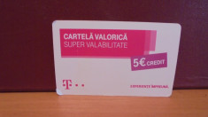 TELECOM - CARTELA VALORICA SUPER VALABILITATE DE 5 EURO - FOLOSITA. foto