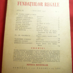 Revista Fundatiilor Regale 1ian.1936 :cu V.Papilian ,A.Holban, E.Bucuta ,240 pag