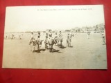 Ilustrata- Femei si copii calare pe magarusi -La Boule-sur-Mer Franta ,pe plaja
