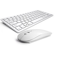 Kit tastatura + mouse wireless pentru Apple, IOS, Android, Windows, alb foto