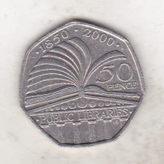 bnk mnd Marea Britanie Anglia 50 pence 2000 - Public libraries