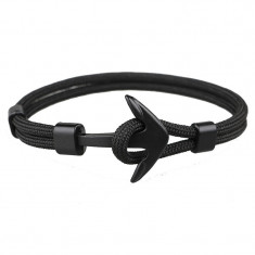 Bratara fashion ancora Black Color Anchor Bracelets unisex foto