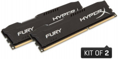 Memorie Kingston HX316C10FBK2/16, HyperX Fury Black, 16GB DDR3, 1600MHz, Dual Channel foto
