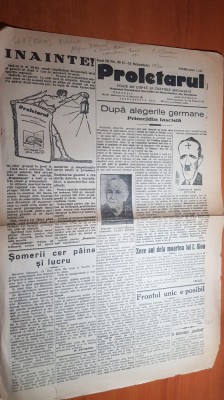 ziarul proletarul 1-12 octombrie 1930-art. si caricatura despre hitler foto