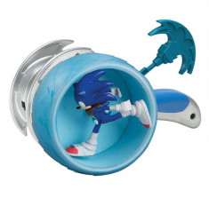 Jucarie Sonic Boom 3 Inch Figure Sonic With Ripcord Wheel Launcher foto