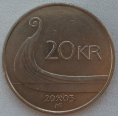 Regatul Norvegiei - 20 Kroner 2003 foto