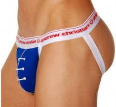 Jockstrap / Suspensori / Lenjerie sexy barbati - Andrew Christian Blue marimea L foto