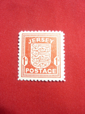 Timbru 1 pence rosu 1941 Ocupatia Germana in Jersey foto