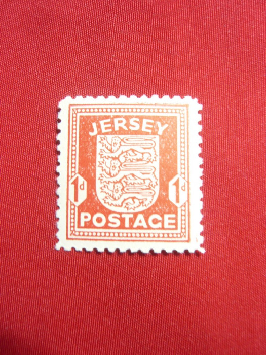 Timbru 1 pence rosu 1941 Ocupatia Germana in Jersey