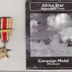 bnk md Anglia medalia Africa Star - WW II - miniatura - reproducere