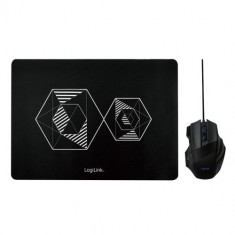 Mouse LogiLink USB, Black + Mousepad foto