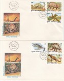 ROMANIA 1993 LP 1319 ANIMALE PREISTORICE SERIE FDC, Stampilat