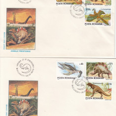 ROMANIA 1993 LP 1319 ANIMALE PREISTORICE SERIE FDC