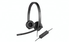 Casti Logitech H570e USB Stereo Headset cu microfon, negre foto