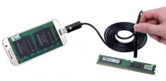 Endoscop 2 in 1 cablu 10m Led PC Android USB negru inspectie in spatii inguste foto