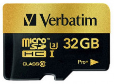 Card memorie Verbatim Pro+ micro SDHC, 32GB, clasa 10 foto