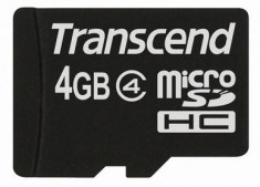 Card memorie Transcend Micro SDHC 4GB, Class 4, retail foto