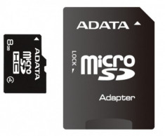 Card memorie A-Data Micro SDHC 8GB, Class 4 + adaptor SD foto