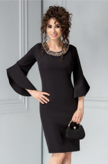 Rochie Maura neagra cu aplicatii elegante foto