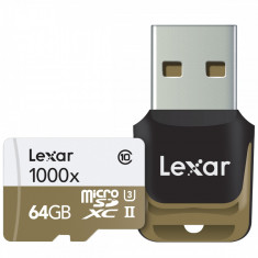 Card memorie Lexar Micro-SD 64GB, 1000x, Negru foto