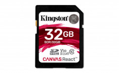 Card memorie Kingston Canvas React SDHC 32GB Clasa 10 UHS-I V30 foto