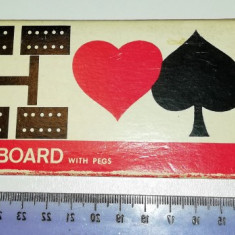 JOC VINTAGE CRIBBAGE BOARD - MADE IN HONG KONG