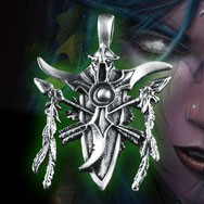 Lant cu Pandantiv Logo Nightelf Elf - Warcraft, World of Warcraft, WoW, Dota foto