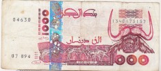 bnk bn Algeria 1000 dinari 1998 , uzata foto