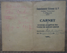 Carnet de evidenta pregatirei instructiei de aparare pasiva// 1944 foto